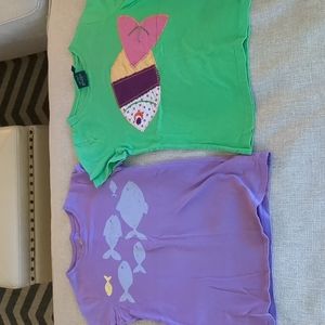 Lot of 2 Mini Boden Girls Tees